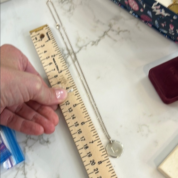 Silver Initial”L” Pendant Necklace - Picture 6 of 6